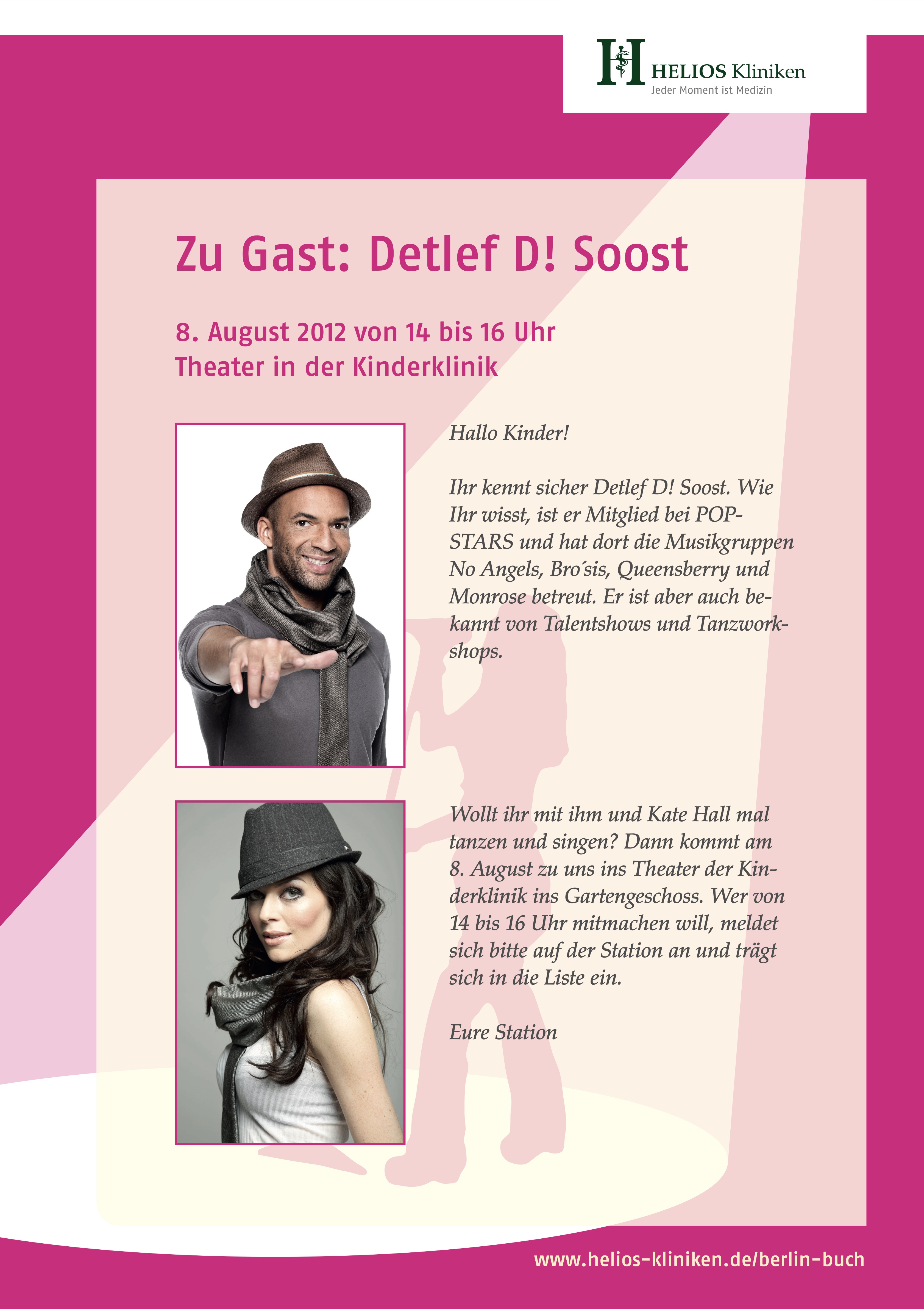Detlef D! Soost und Kate Hall in der Kinderklinik