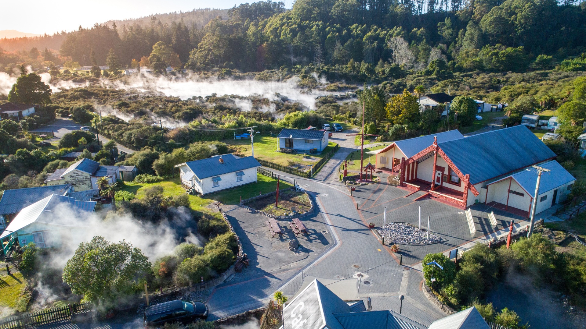 Rotorua, geothermisch aktives Māori-Dorf